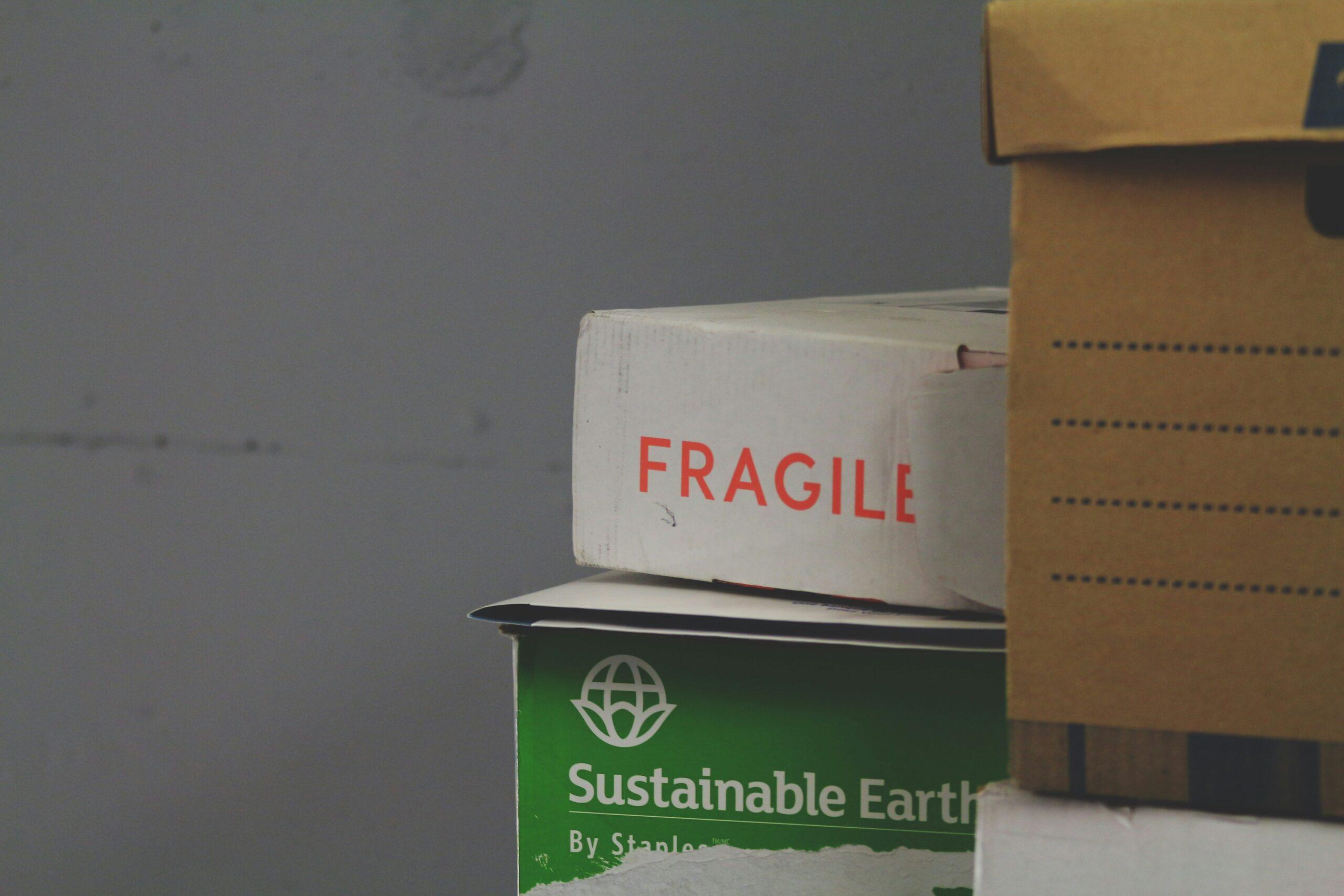A beautifully wrapped box containing organic flowers and biodegradable wrapping paper