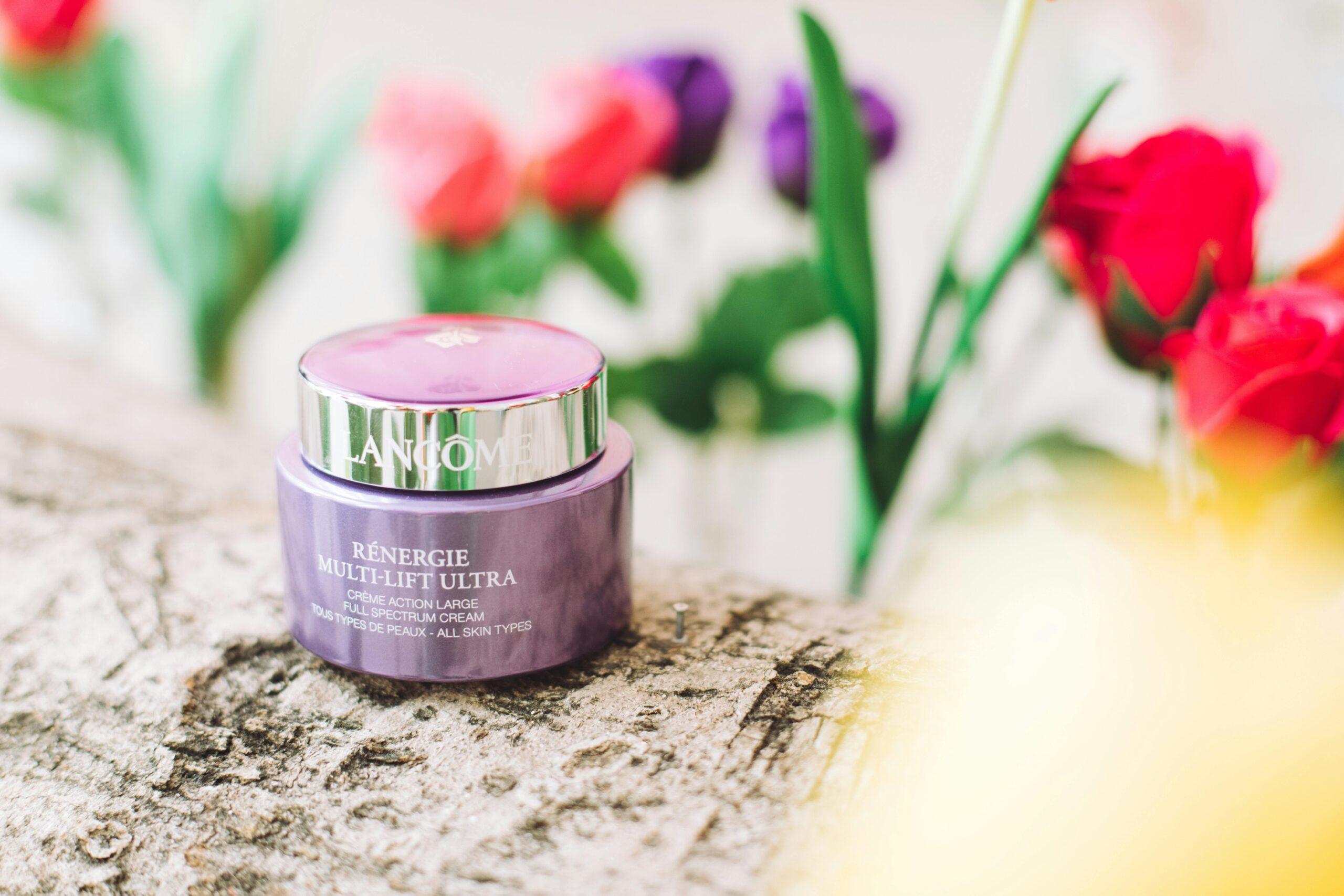 Close-up shot of fresh spring flowers used in skincare
