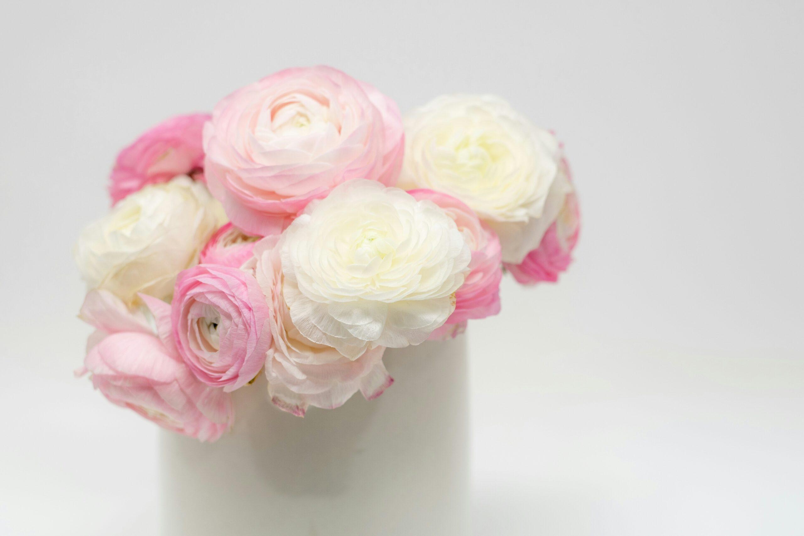 A beautiful display of seasonal organic flowers arranged naturally